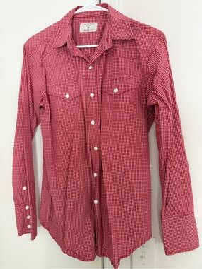 Rag & Bone Red Check Long-Sleeve Men’s Shirt